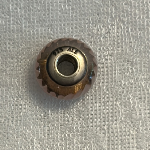 Pandora Pink Zip Zag Murano Glass Sterling Silver 925 ALE Charm Retired - Picture 3 of 4